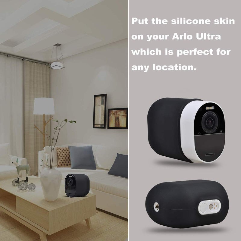 PowerTrust 4Pack Silicone Case for Arlo Ultra/Ultra 2 & Arlo Pro 3/Pro 4 Cameras, Protective Cover for Your Security Cameras Black, Weatherproof Silicone Skins - Image 4